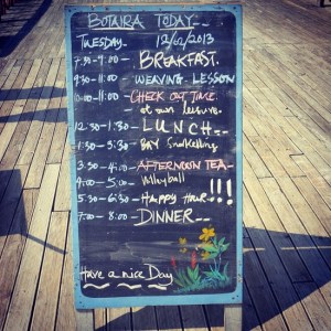 Daily schedule board